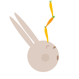 Illustration de lapin tenant en équilibre des carottes